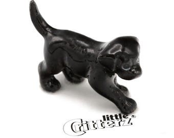 Little Critterz Dog Black Lab "Shadow" Animal - Home Decor Animal Birthday Gift Decorative Figurine - Miniature Porcelain Figurine