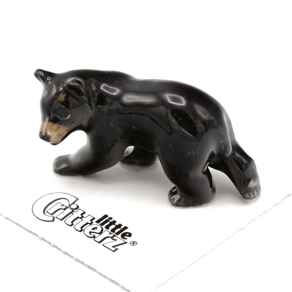 Bear - Black Bear "Blueberry" - miniature porcelain figurine