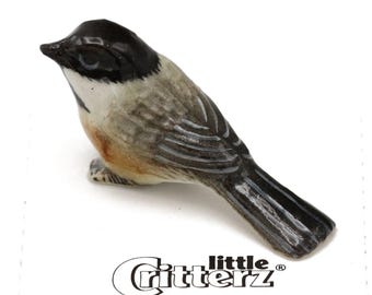 Little Critterz Chickadee "BeeBay" Bird Hand-painted - Home Decor Bird Collectible Figurine Birthday Gift - Miniature Porcelain Figurine