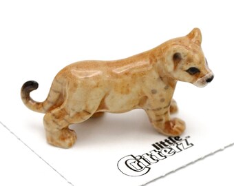Vintage BOEHM Lion Cub Figurine 400-93 Hand Painted Porcelain Animal Collectible Figure Made in USA