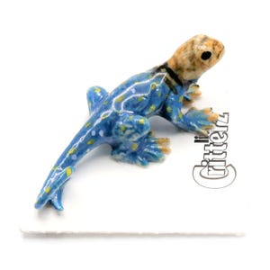 Little Critterz Lizard Collared Lizard "Boomer" - Home Decor Reptile birthday Gift Decorative Figurine - Miniature Porcelain Figurine