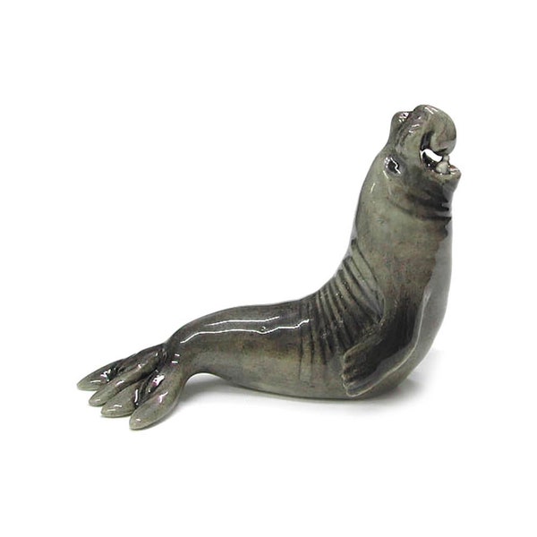 Northern Rose Gray Seal - Elephant Seal Marine Mammals - Reptile Decorative Figurine - Miniature Porcelain Figurine