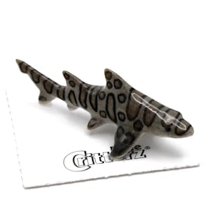 Little Critterz Shark Leopard Shark La Jolla - Home Décor Fish Birthday Gift Decorative Figurine - Miniature Porcelain Figurine
