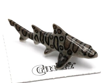 Little Critterz Shark - Leopard Shark La Jolla - Home Décor Decorative Figurine - Miniature Porcelain Figurine