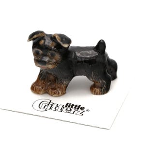 Little Critterz Dog Yorkshire Terrier &quot;Smoky&quot; - Home Decor Animal Birthday Gift Decorative Figurine - Miniature Porcelain Figurine