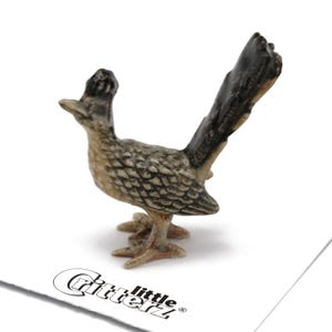 Little Critterz Roadrunner &quot;Chaparral&quot; Handcrafted - Home Decor Bird Birthday Gift Decorative Figurine - Miniature Porcelain Figurine