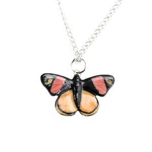 Little Critterz Jewelry Butterfly Beauty - Handcrafted Home Decor Bird Decorative Figurine - Necklace Pendant Porcelain Jewelry