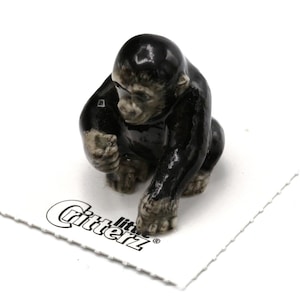 Little Critterz Gorilla Lowland Gorilla Baby &quot;Trust&quot; - Handcrafted Home Decor Animal Collectible Figurine - Miniature Porcelain Figurine
