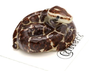 Little Critterz Burmese Python India Snake - Home Decor Reptail Collectible Figurine Birthday Gift - Miniature Porcelain Figurine