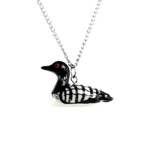 Loon Pendant Porcelain Jewelry