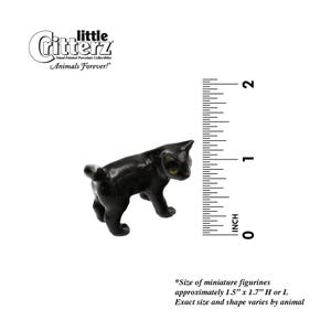 Little Critterz Black Cat Kitten "Onyx" - Handcrafted Home Decor Animal Birthday Gift Decorative Figurine - Miniature Porcelain Figurine Bild 3