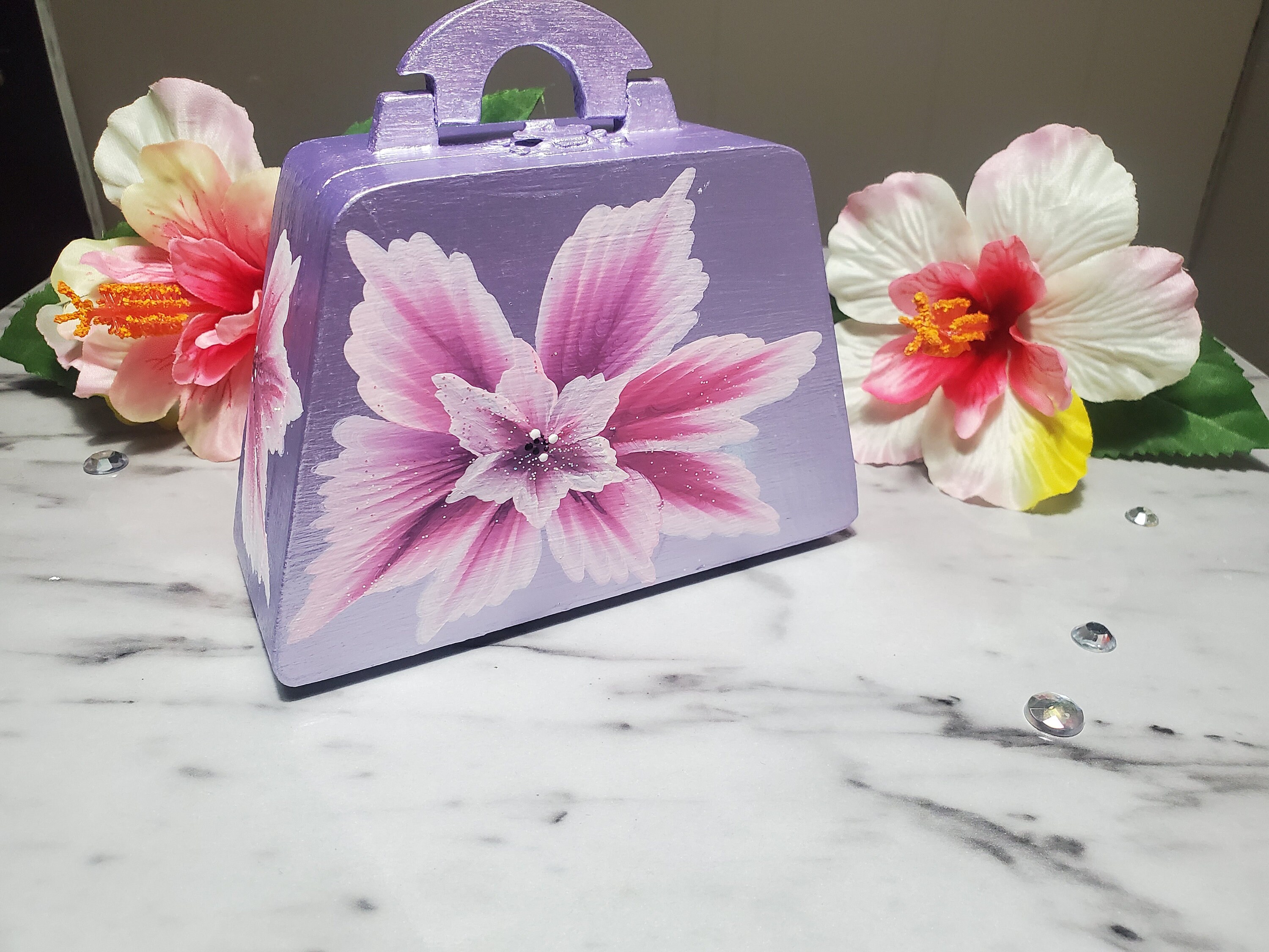 Wooden Purse Jewelry Box Hand Painted Mini Purse Gift for Her Etsy Canada