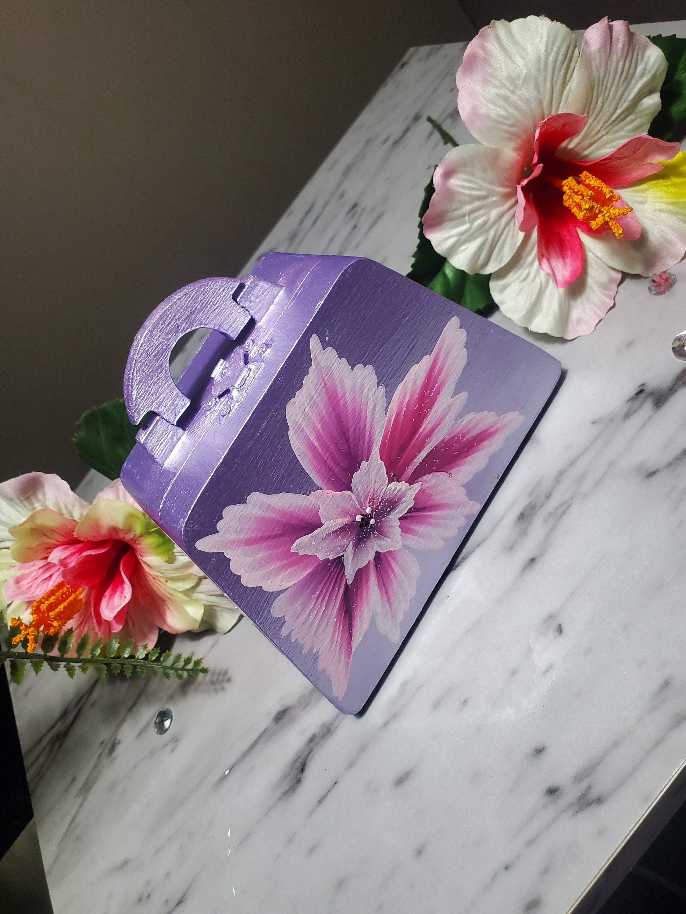 Wooden Purse Jewelry Box Hand Painted Mini Purse Gift for Her Etsy Canada