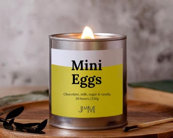 Mini Eggs Wood Wick Candle, Easter Chocolate Candle