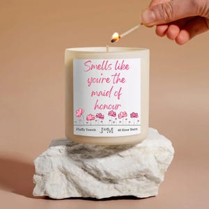 Maid of honour proposal gift. Gift for maid of honour. Candle for maid of honour proposal. Wedding gifts.