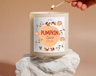 Pumpkin spice autumnal candle. Pumpkin candle. Autumn scented candle. Autumn home decor