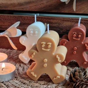 Gingerbread candle. candle. Candle gift. Gingerbread wax candle. Gingerbread man. Chirtsmas gift. Secret santa image 3