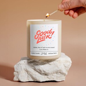 Good luck exams gift. Good luck student gift. Good luck candle gift set