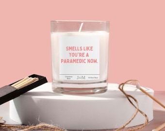 Neuer Sanitäter. Qualifizierte Sanitäter. Riecht nach Sanitäter. Kerze geschenk. NHS Geschenk.