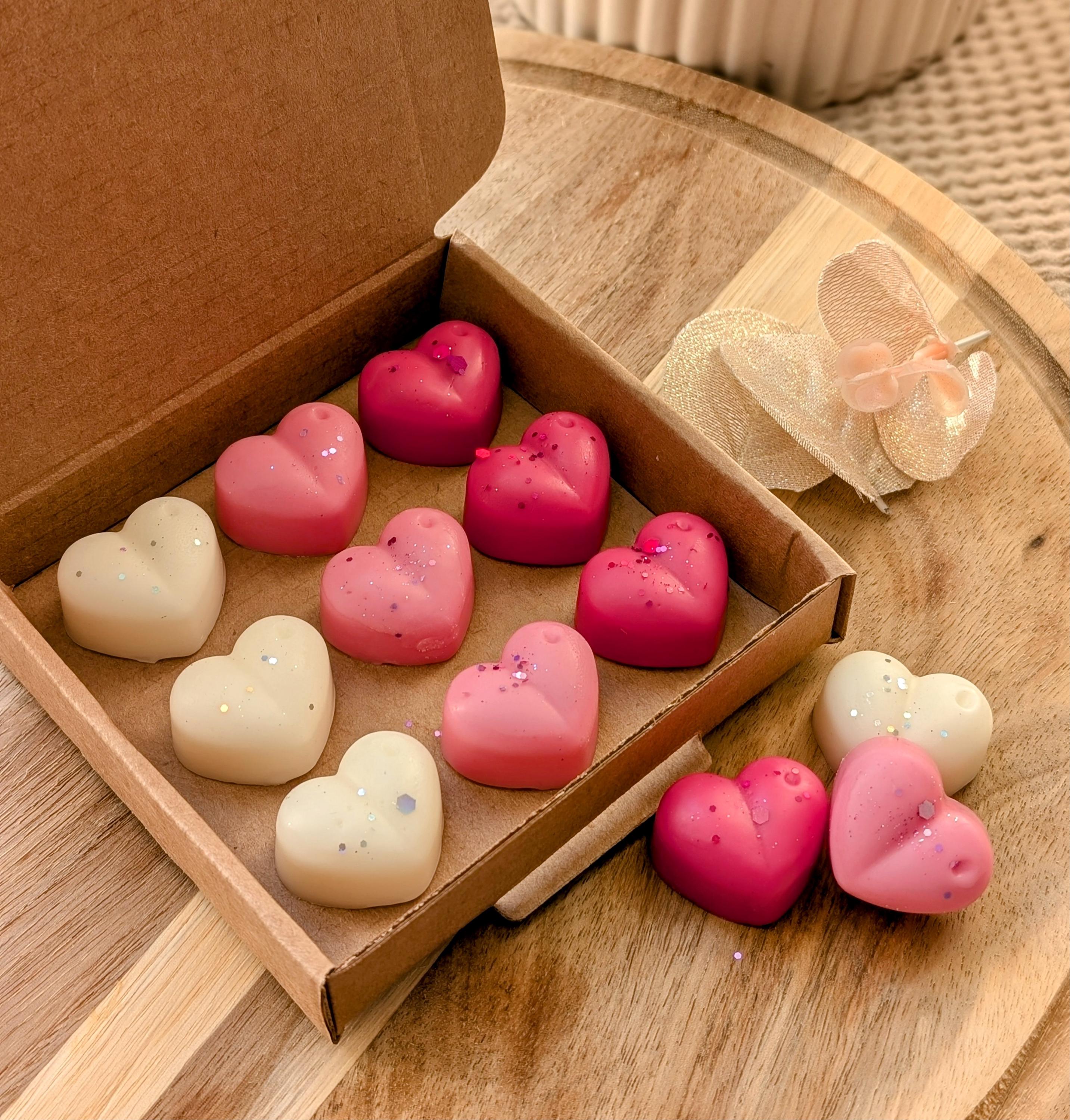 Valentines Day Floral Wax Melts Hearts. Wax Melt Selection Box for