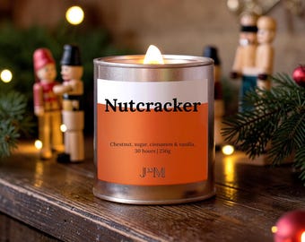 Nutcracker Wood Wick Candle - Christmas Candle - Christmas Gifts For Home - Nutcracker Christmas Scent