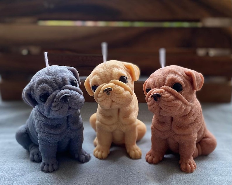 Teelicht. Kerzen. Hundekerze. Bulldogge Kerze. Mops Geschenk Bild 5