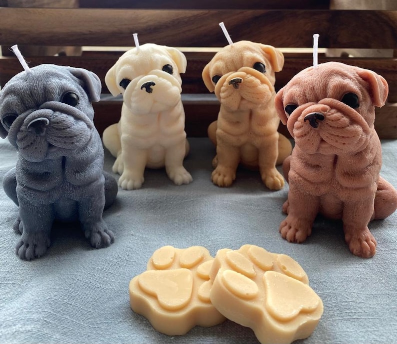 Teelicht. Kerzen. Hundekerze. Bulldogge Kerze. Mops Geschenk Bild 1