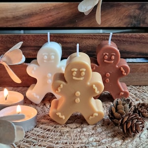 Gingerbread candle. candle. Candle gift. Gingerbread wax candle. Gingerbread man. Chirtsmas gift. Secret santa image 2
