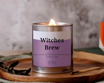 Witches Brew Wood Wick Candle, Autumn Scented Crackle Wick