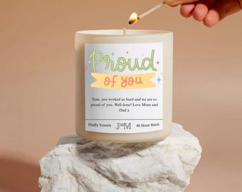 Proud of you candle gift. Personalised So proud gift box. Proud of you gift for her. Candle proud personalised