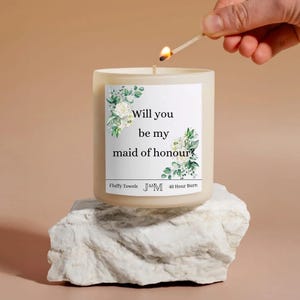 Will you be my maid of honour proposal gift. Gift for maid of honour. Candle for bridesmaid proposal. Wedding gifts for her.