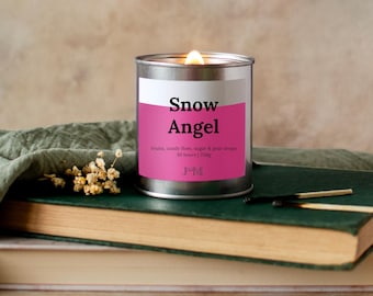 Snow Angel Scented Candle, Wood Wick, Christmas Candle