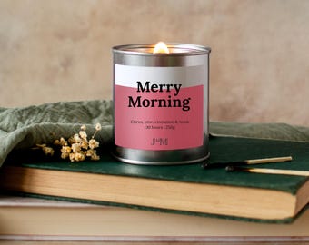 Merry Morning Crackle Wick Candle For Christmas - Christmas Candle - Christmas Gifts For Her- Merry Christmas Candle