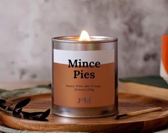 Mince Pie Scented Wood Wick Candle - Christmas Candle - Christmas Gifts Mince Pie - Mince Pie Lover Gift
