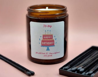 Happy birthday candle. Any age Personalised candle. Birthday candle gift.