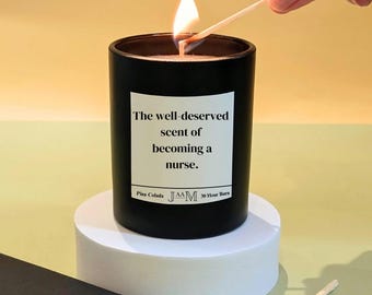 Nurse gift. New nurse. Qualified nurse. Well done Candle gift. Well deserved nurse