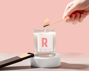 Vela personalizada con iniciales. Set de regalo con velas personalizadas. Regalo con tu primera inicial. Vela.