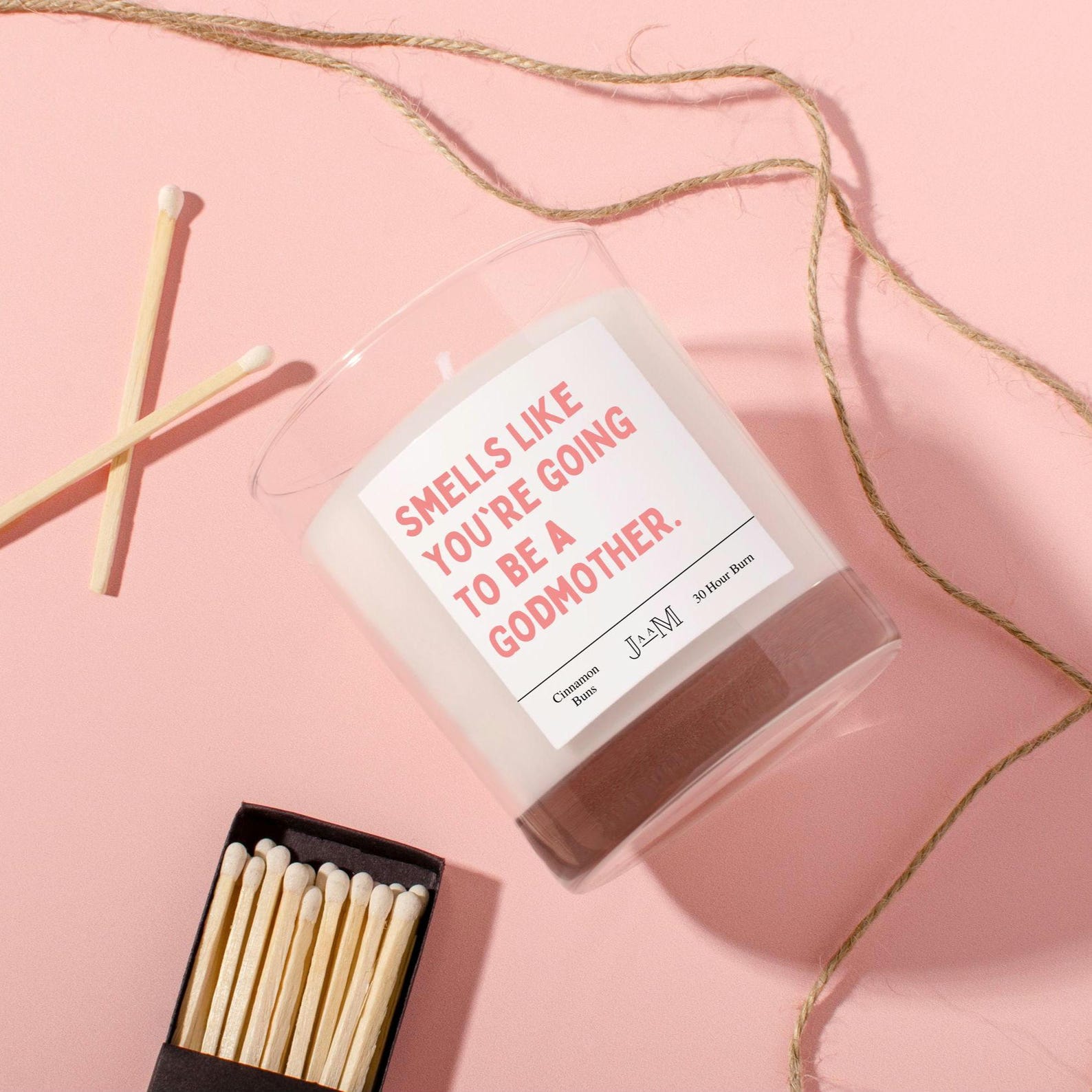 Godmother proposal candle gift set. Smells like you're a godmother. New Godmother gift.