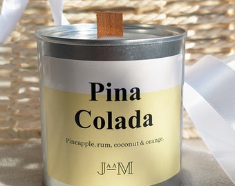 Pina colada candle. Tropical candle. Drink inspired candle.