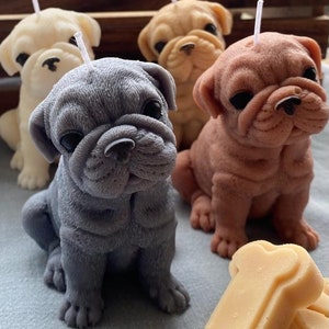 Teelicht. Kerzen. Hundekerze. Bulldogge Kerze. Mops Geschenk Bild 2