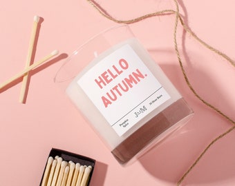 Autumn candle. Hello autumn. Autumn gift. Autumn scent