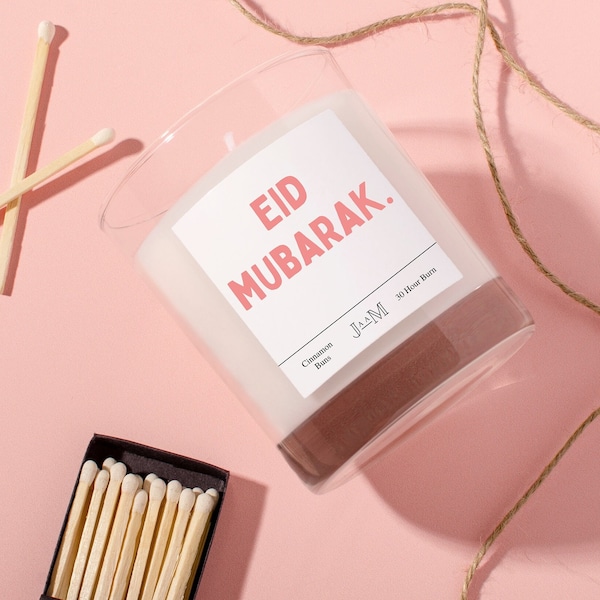 Eid Mubarak. Eid gift. Eid candle. Eid celebration gift