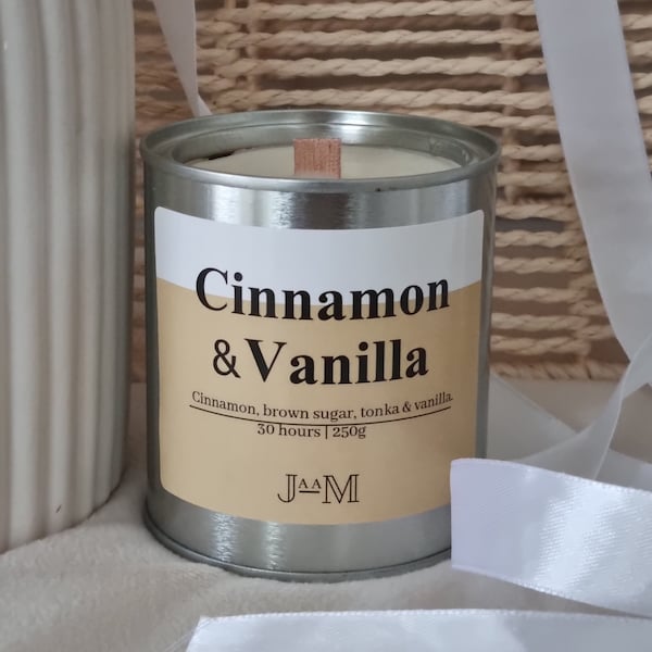 Cinnamon & Vanilla candle. Vanilla candle. Autumn candle. Winter candle.