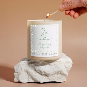 Personalised bridesmaid proposal. Will you be my bridesmaid candle. Bridesmaid wedding gifts.