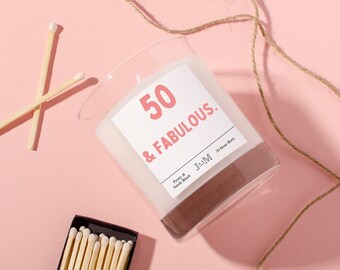 50 And Fabulous Birthday Candle. 50th Birthday Gift. Cheeky 50th Gift. Funny Birthday Gift 50th