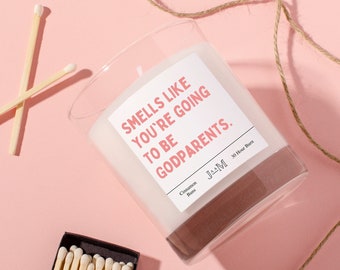 Godparents gift. Couple godparents proposal. Going to be a godparent. Candle gift godparent. Cheeky godparent gift
