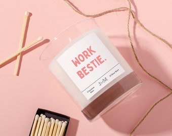 Work bestie candle gift. Candle for colleague. Funny gift for work friend bestie. Best friend work gifts.
