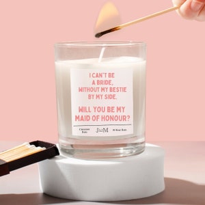 Maid of honour proposal. Bestie maid of honour. Best friend maid of honour gift. Candle maid of honour