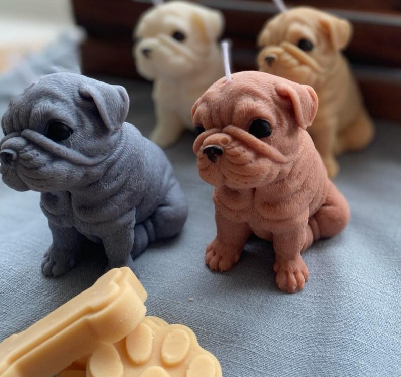 Teelicht. Kerzen. Hundekerze. Bulldogge Kerze. Mops Geschenk Bild 4