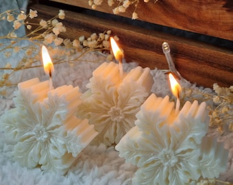 Christmas candle. Christmas decor. Snowflake candle. Snowflake decor. Christmas gift set.